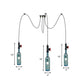 Blue Glass Black Swag Cluster Pendant Light Bottle 2/3/6 Lights Vintage Hanging Lamp Kit for Restaurant Clearhalo 'Ceiling Lights' 'Pendant Lights' 'Pendants' Lighting' 537019