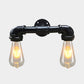 Metal Bare Bulb Sconce Light Fixture Farmhouse 2-Head Coffee House Wall Mount Lamp in Black/Rust Clearhalo 'Art deco wall lights' 'Cast Iron' 'Glass' 'Industrial wall lights' 'Industrial' 'Middle century wall lights' 'Modern' 'Rustic wall lights' 'Tiffany' 'Traditional wall lights' 'Wall Lamps & Sconces' 'Wall Lights' Lighting' 537083