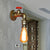 Water Pipe Balcony Sconce Lamp Fixture Industrial Iron 1-Light Silver/Black/Rust Wall Mount Lamp with Red Valve Deco Gold Clearhalo 'Art deco wall lights' 'Cast Iron' 'Glass' 'Industrial wall lights' 'Industrial' 'Middle century wall lights' 'Modern' 'Rustic wall lights' 'Tiffany' 'Traditional wall lights' 'Wall Lamps & Sconces' 'Wall Lights' Lighting' 537114