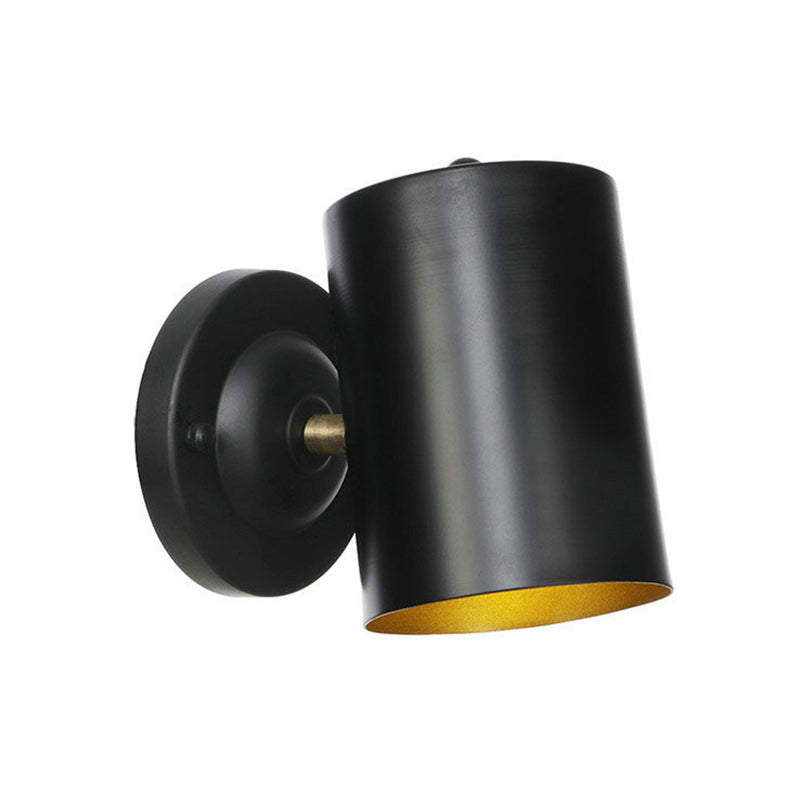 1 Light Cylindrical Wall Light Fixture Farmhouse Black Finish Metallic Wall Mount Sconce for Bedside, 4"/6" W Clearhalo 'Art deco wall lights' 'Cast Iron' 'Glass' 'Industrial wall lights' 'Industrial' 'Middle century wall lights' 'Modern' 'Rustic wall lights' 'Tiffany' 'Traditional wall lights' 'Wall Lamps & Sconces' 'Wall Lights' Lighting' 537409