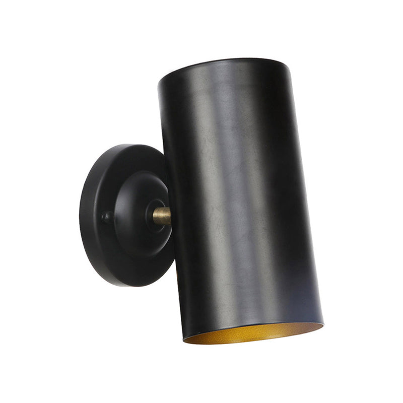 1 Light Cylindrical Wall Light Fixture Farmhouse Black Finish Metallic Wall Mount Sconce for Bedside, 4"/6" W Clearhalo 'Art deco wall lights' 'Cast Iron' 'Glass' 'Industrial wall lights' 'Industrial' 'Middle century wall lights' 'Modern' 'Rustic wall lights' 'Tiffany' 'Traditional wall lights' 'Wall Lamps & Sconces' 'Wall Lights' Lighting' 537413