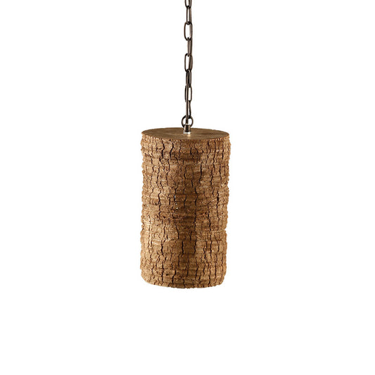 1 Light Cylinder Hanging Light Kit Industrial Brown Resin Pendant Ceiling Lamp with Timber Pile Design Clearhalo 'Ceiling Lights' 'Industrial Pendants' 'Industrial' 'Middle Century Pendants' 'Pendant Lights' 'Pendants' 'Tiffany' Lighting' 537443