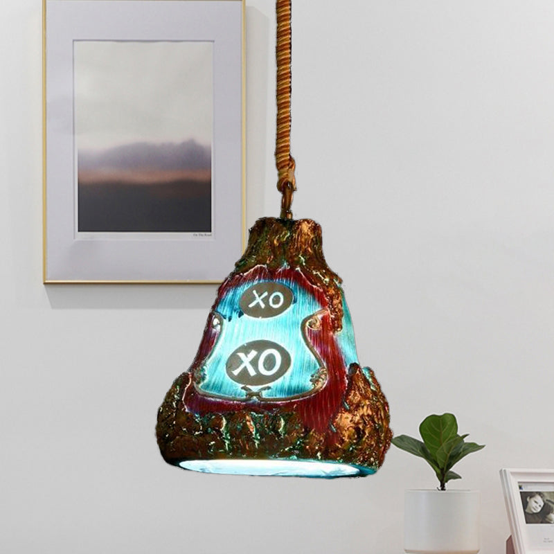 Wine Bottle Resin Pendant Lighting Vintage 1 Head Bar Hanging Ceiling Lamp in Red/Pink/Yellow with Rope Cord Clearhalo 'Ceiling Lights' 'Industrial Pendants' 'Industrial' 'Middle Century Pendants' 'Pendant Lights' 'Pendants' 'Tiffany' Lighting' 537447