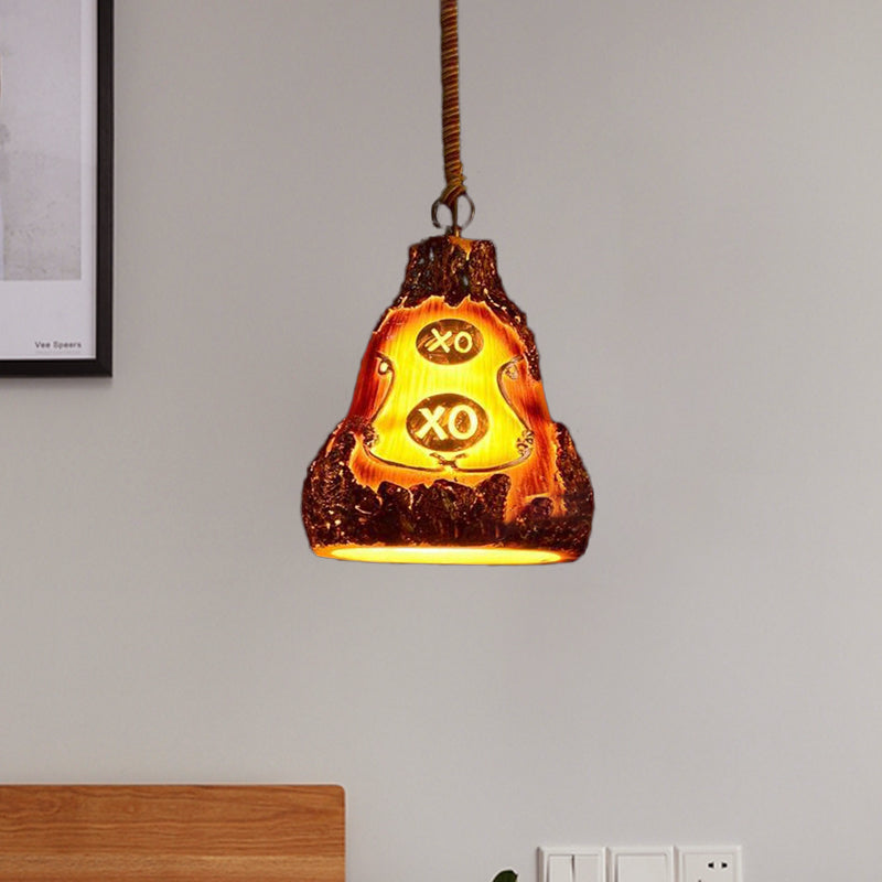 Wine Bottle Resin Pendant Lighting Vintage 1 Head Bar Hanging Ceiling Lamp in Red/Pink/Yellow with Rope Cord Clearhalo 'Ceiling Lights' 'Industrial Pendants' 'Industrial' 'Middle Century Pendants' 'Pendant Lights' 'Pendants' 'Tiffany' Lighting' 537452