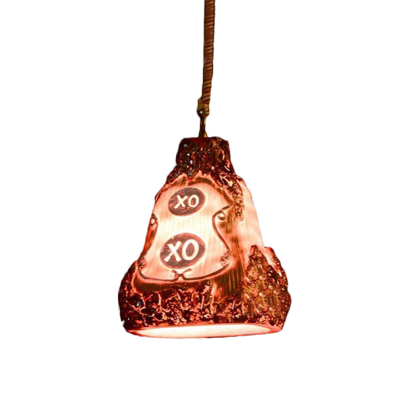 Wine Bottle Resin Pendant Lighting Vintage 1 Head Bar Hanging Ceiling Lamp in Red/Pink/Yellow with Rope Cord Clearhalo 'Ceiling Lights' 'Industrial Pendants' 'Industrial' 'Middle Century Pendants' 'Pendant Lights' 'Pendants' 'Tiffany' Lighting' 537456