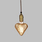 Industrial Heart Shape Down Lighting 1-Light Amber Glass Hanging Pendant Lamp in Brass Clearhalo 'Ceiling Lights' 'Chandeliers' 'Glass shade' 'Glass' 'Industrial Pendants' 'Industrial' 'Middle Century Pendants' 'Pendant Lights' 'Pendants' 'Tiffany' Lighting' 537471