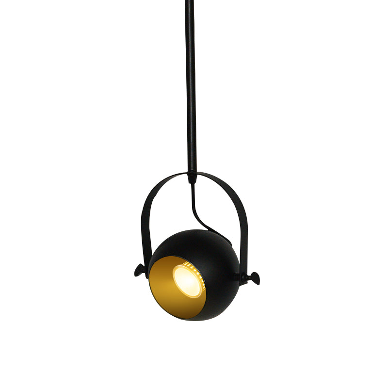 LED Dome Pendant Lighting Antiqued Black Finish Metallic Adjustable Hanging Spotlight with Handle Clearhalo 'Art Deco Pendants' 'Black' 'Cast Iron' 'Ceiling Lights' 'Ceramic' 'Crystal' 'Industrial Pendants' 'Industrial' 'Metal' 'Middle Century Pendants' 'Pendant Lights' 'Pendants' 'Rustic Pendants' 'Tiffany' Lighting' 537501