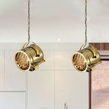 Stainless Steel Gold Pendant Light Fixture Drum 1-Head Art Deco Spotlight with Handle for Office Clearhalo 'Art Deco Pendants' 'Cast Iron' 'Ceiling Lights' 'Ceramic' 'Crystal' 'Industrial Pendants' 'Industrial' 'Metal' 'Middle Century Pendants' 'Pendant Lights' 'Pendants' 'Tiffany' Lighting' 537511