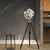 Metallic Cylinder Spotlight Industrial Style 1 Head Living Room Floor Lamp in Black/Wood with Tripod Black Clearhalo 'Floor Lamps' 'Lamps' Lighting' 537626