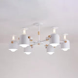 Macaron Colored Goblet Chandelier 6 Heads Nordic Metal Hanging Light for Study Room Clearhalo 'Ceiling Lights' 'Chandeliers' Lighting' options 53773