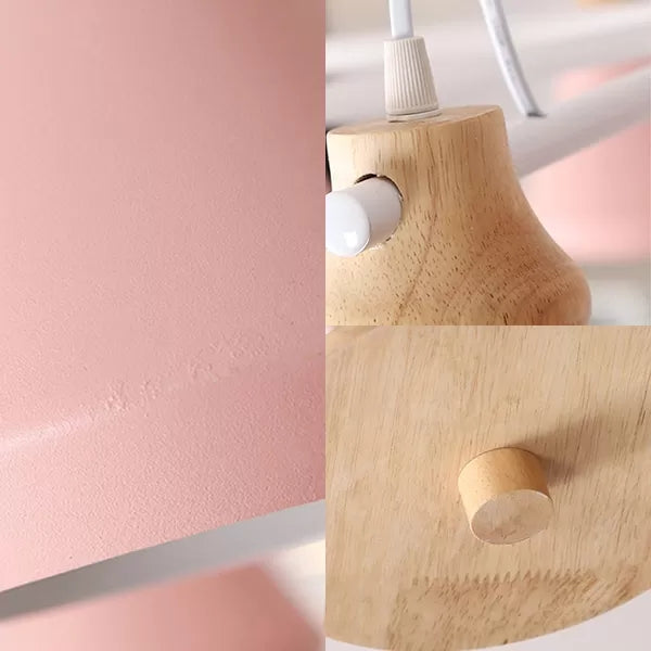 Metal Urn Shaped Suspension Light Kindergarten Macaron Style Chandelier in Pink Clearhalo 'Ceiling Lights' 'Chandeliers' Lighting' options 53867