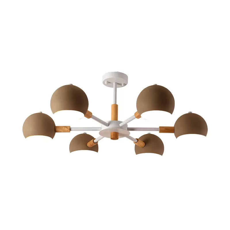 Kindergarten Snowflake Pendant Light with Orb Shade Metal 6-Bulb Nordic Chandelier Clearhalo 'Ceiling Lights' 'Chandeliers' Lighting' options 53949