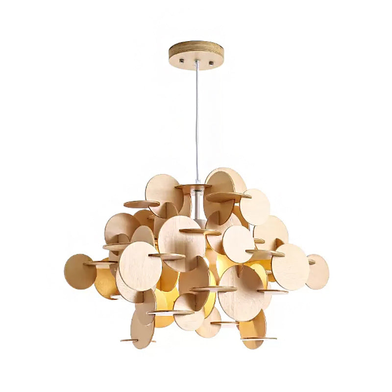 Kids Dot Decoration Chandelier Wood Hanging Light for Dining Room Nursing Room Clearhalo 'Ceiling Lights' 'Chandeliers' Lighting' options 54747
