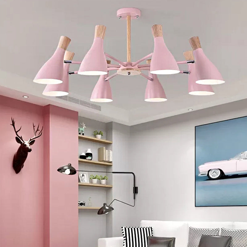Rotatable Bottle Shape Chandelier Kids Metal Suspension Light in Pink for Nursing Room 8 Pink Clearhalo 'Ceiling Lights' 'Chandeliers' Lighting' options 54785_4f0aaa2b-9c81-4f3c-9614-bf2452d9412d