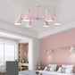 Rotatable Bottle Shape Chandelier Kids Metal Suspension Light in Pink for Nursing Room 6 Pink Clearhalo 'Ceiling Lights' 'Chandeliers' Lighting' options 54788_0631f9b8-a3ea-4291-bd26-6296c7a1594c