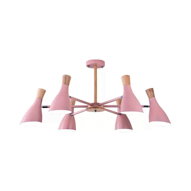 Rotatable Bottle Shape Chandelier Kids Metal Suspension Light in Pink for Nursing Room Clearhalo 'Ceiling Lights' 'Chandeliers' Lighting' options 54789