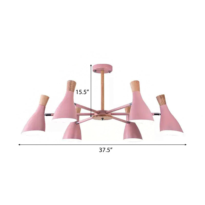 Rotatable Bottle Shape Chandelier Kids Metal Suspension Light in Pink for Nursing Room Clearhalo 'Ceiling Lights' 'Chandeliers' Lighting' options 54790