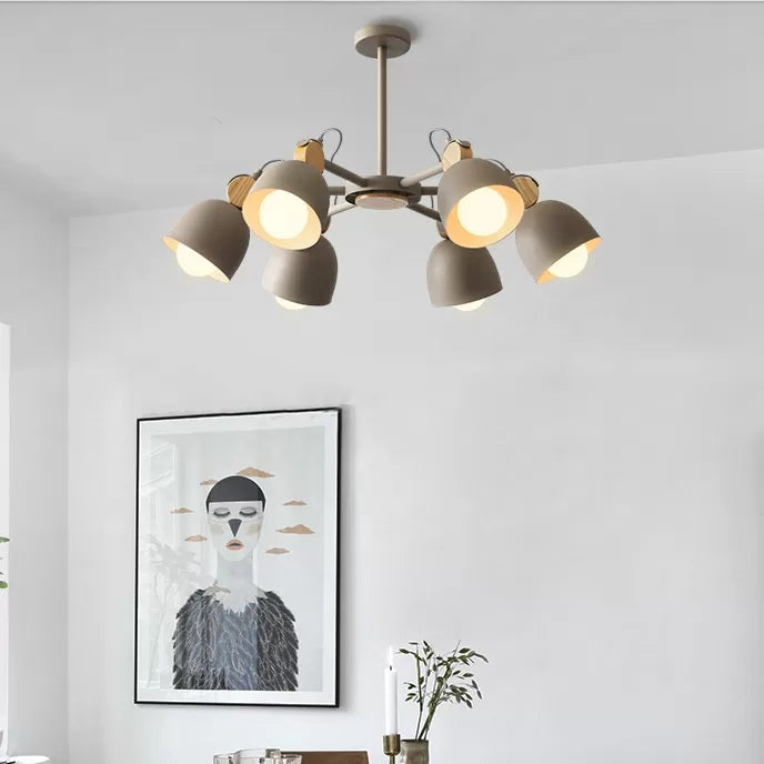 Rotatable Nursing Room Chandelier Metal 6 Heads Nordic Hanging Pendant Clearhalo 'Ceiling Lights' 'Chandeliers' Lighting' options 54891