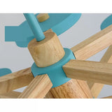 Nordic Macaron Colored Chandelier Round 2 Tier Wood & Acrylic Hanging Light Clearhalo 'Ceiling Lights' 'Chandeliers' Lighting' options 55227