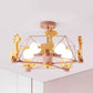 Wire Frame Semi Flush Mount Light with Giraffe 5 Heads Kids Metallic Ceiling Lamp for Child Bedroom Pink A Clearhalo 'Ceiling Lights' 'Chandeliers' Lighting' options 55243_1d832755-1041-4503-a398-e2f847a20b15