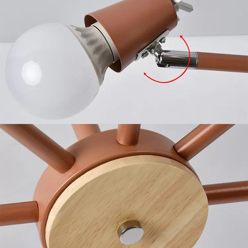 Sweet Cone Game Room Chandelier Metal 8 Lights Macaron Hanging Light with Antlers Clearhalo 'Ceiling Lights' 'Chandeliers' Lighting' options 55269