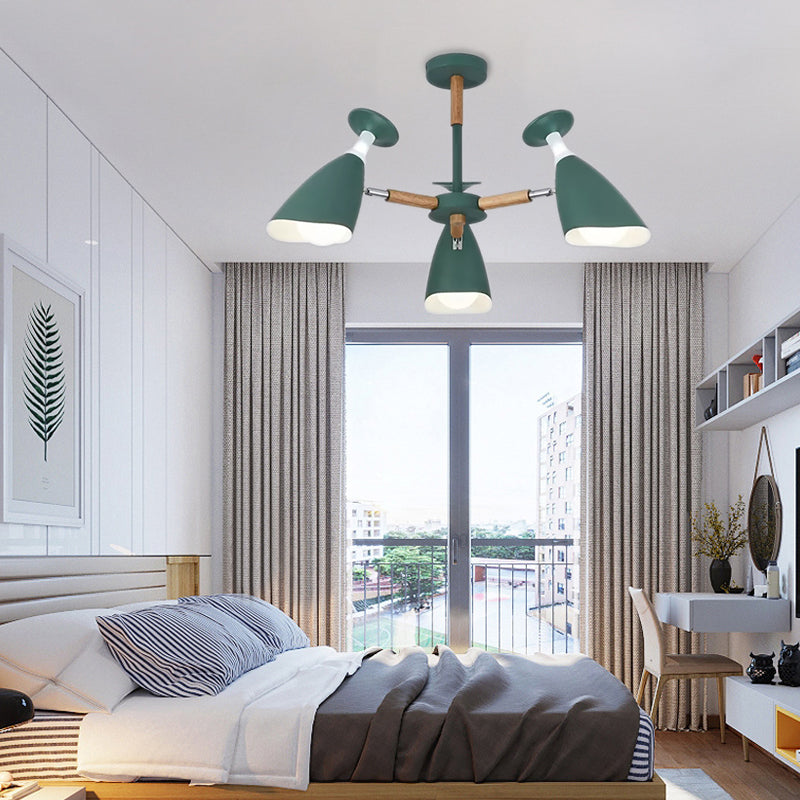 Rotatable Metal Goblet Chandelier Macaron Loft Suspension Light for Baby Bedroom Clearhalo 'Ceiling Lights' 'Chandeliers' Lighting' options 55277