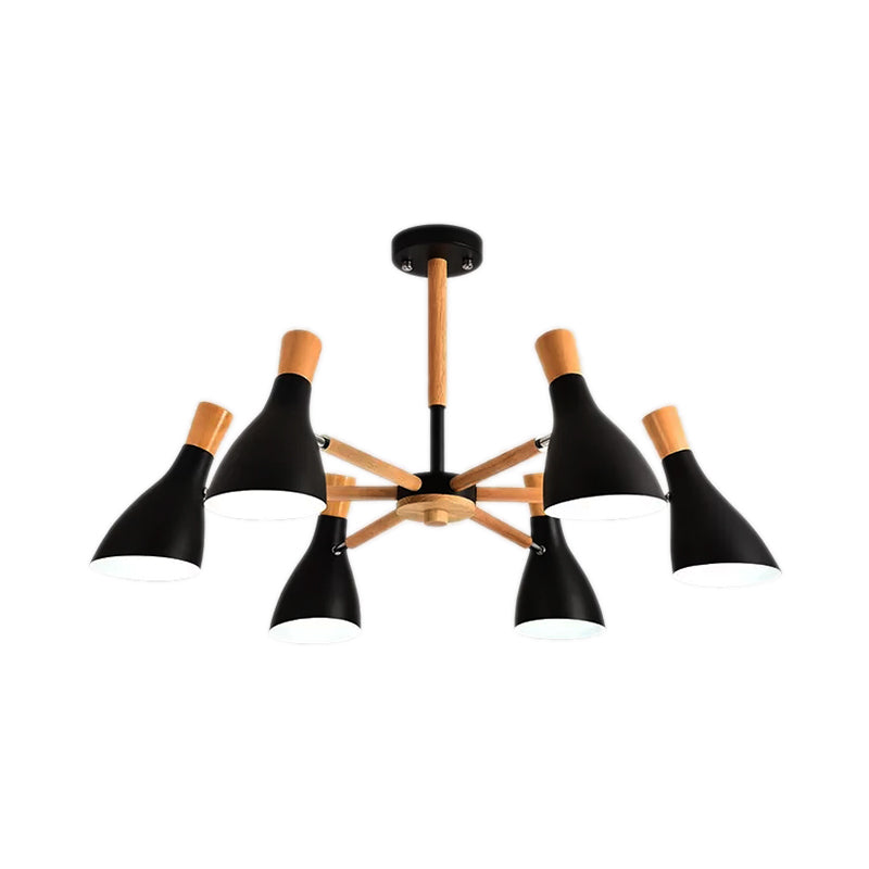 Cloth Shop Bottle Hanging Light Metal Macaron Style Candy Colored Chandelier 6 Black Clearhalo 'Ceiling Lights' 'Chandeliers' Lighting' options 55290_968b4ba2-7d72-429e-88d5-6976baad1f8f