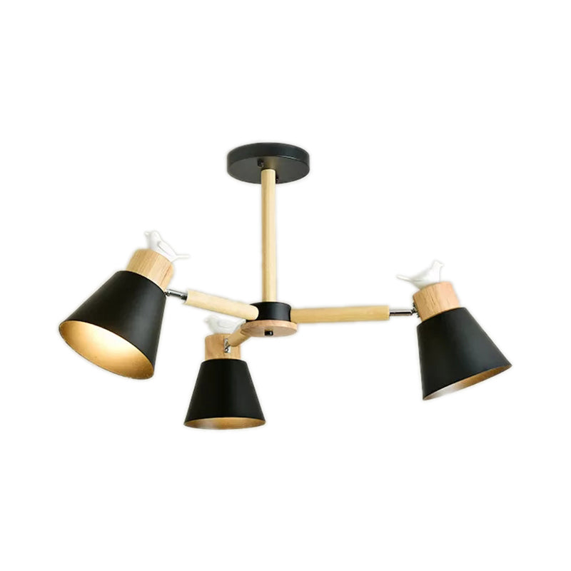 Modern Style Ceiling Pendant Light with Bird Bucket Shade Metal Chandelier for Bedroom Clearhalo 'Ceiling Lights' 'Chandeliers' Lighting' options 55318