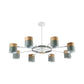 Rotatable Metal Cylinder Chandelier Macaron Style Modern Ceiling Light for Nursing Room 8 Green Clearhalo 'Ceiling Lights' 'Chandeliers' Lighting' options 55384_6bb78517-763c-4ec2-a1dc-f7b11db947ab