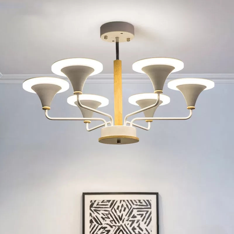 Nordic Modern Ceiling Pendant Light Curved Cone Shade Metal Hanging Light for Restaurant Clearhalo 'Ceiling Lights' 'Chandeliers' Lighting' options 55419