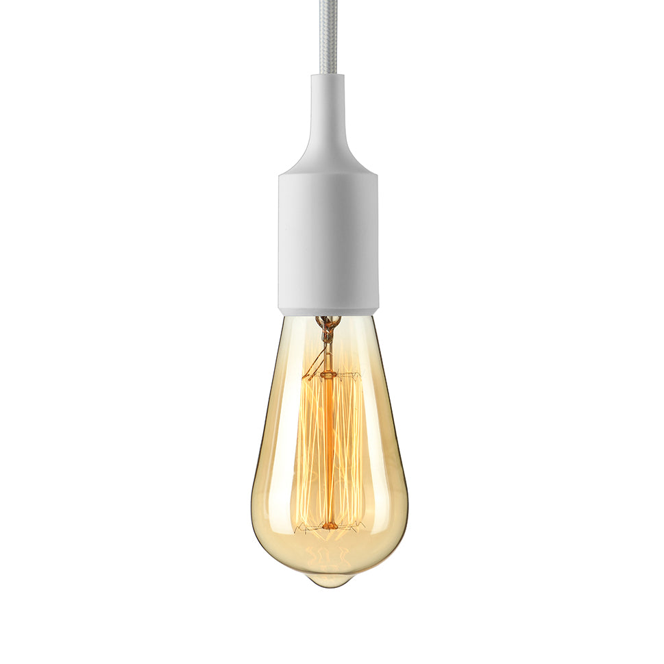 Silica Gel Exposed Bulb Pendant Lighting Industrial 1 Head Dining Room Ceiling Light with Adjustable Cord in Black/White Clearhalo 'Ceiling Lights' 'Industrial Pendants' 'Industrial' 'Middle Century Pendants' 'Pendant Lights' 'Pendants' 'Tiffany' Lighting' 5548