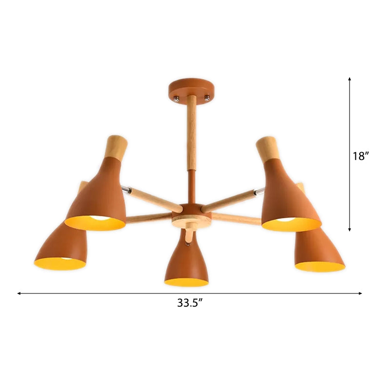 Macaron Half-Bottle Chandelier Metallic Candy Colored Pendant Light for Nursing Room Clearhalo 'Ceiling Lights' 'Chandeliers' Lighting' options 55508