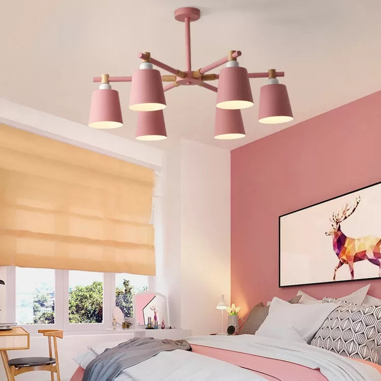 Nordic Style Bucket Chandelier Metal Multi-Head Suspension Light for Game Room Clearhalo 'Ceiling Lights' 'Chandeliers' Lighting' options 55528