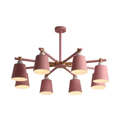 Nordic Style Bucket Chandelier Metal Multi-Head Suspension Light for Game Room Clearhalo 'Ceiling Lights' 'Chandeliers' Lighting' options 55529
