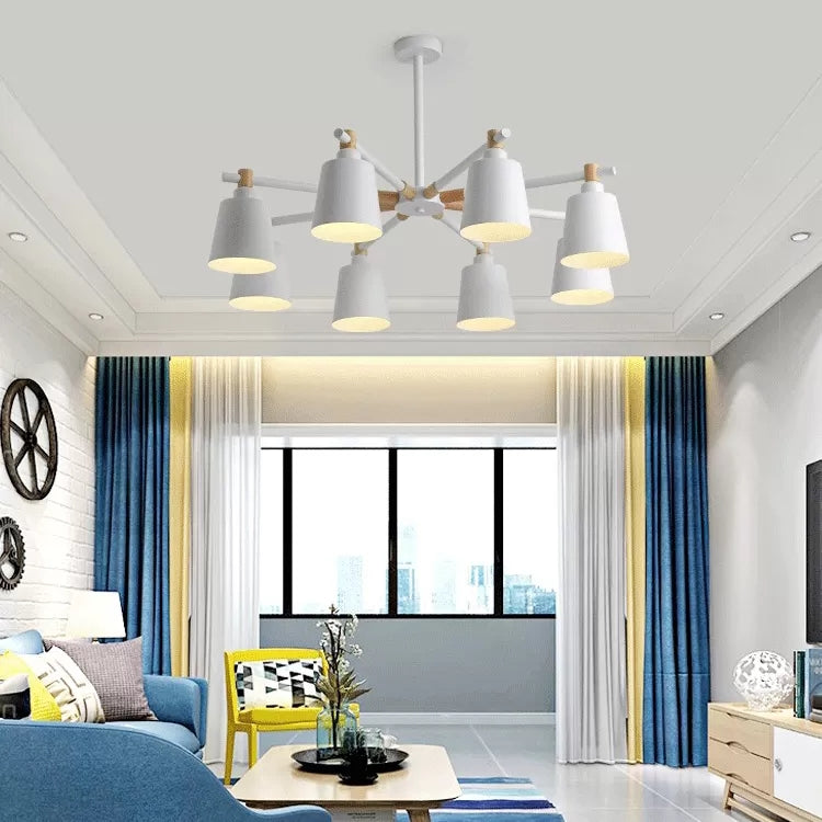 Nordic Style Bucket Chandelier Metal Multi-Head Suspension Light for Game Room Clearhalo 'Ceiling Lights' 'Chandeliers' Lighting' options 55534