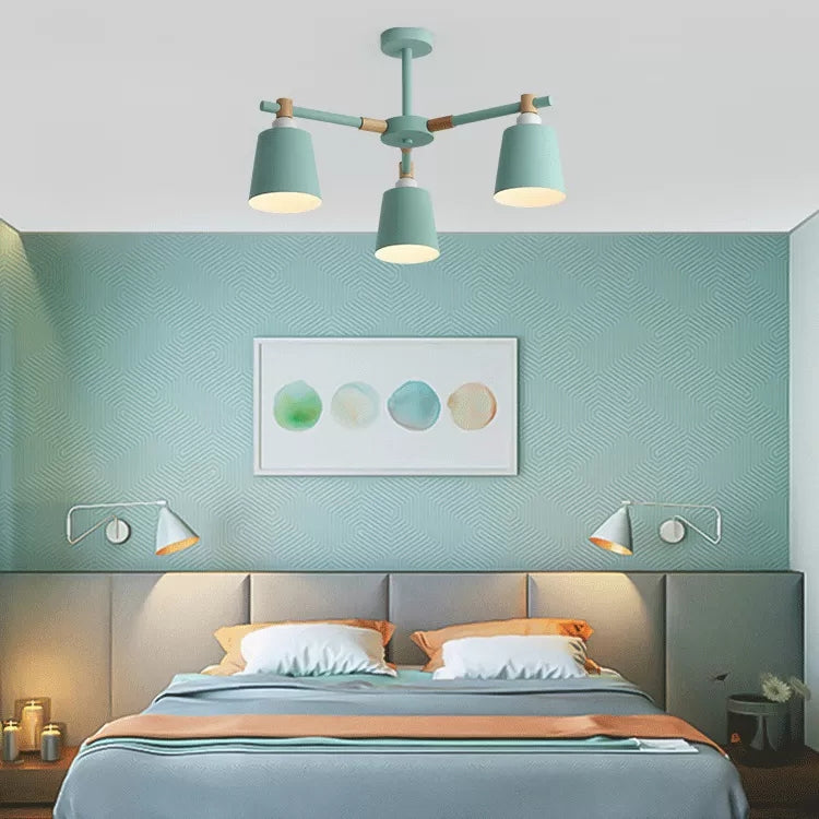 Nordic Style Bucket Chandelier Metal Multi-Head Suspension Light for Game Room Clearhalo 'Ceiling Lights' 'Chandeliers' Lighting' options 55536