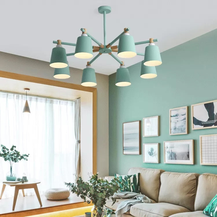 Nordic Style Bucket Chandelier Metal Multi-Head Suspension Light for Game Room Clearhalo 'Ceiling Lights' 'Chandeliers' Lighting' options 55541