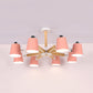 Nordic Style Undertint Chandelier Bucket Shade Metal & Wood Hanging Light for Kid Bedroom 8 Pink Clearhalo 'Ceiling Lights' 'Chandeliers' Lighting' options 55547_11f1ad57-c7bf-4a71-9f33-df1191309fd7