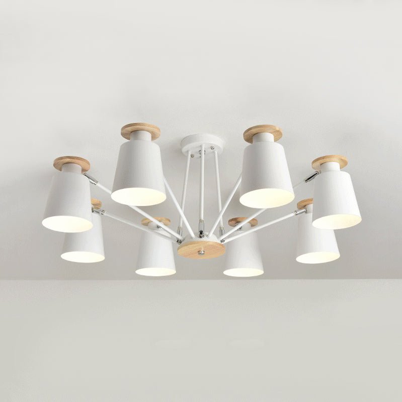 Rotatable Bucket Shade Chandelier Nordic Simple Metal Pendant Light for Living Room Clearhalo 'Ceiling Lights' 'Chandeliers' Lighting' options 55560