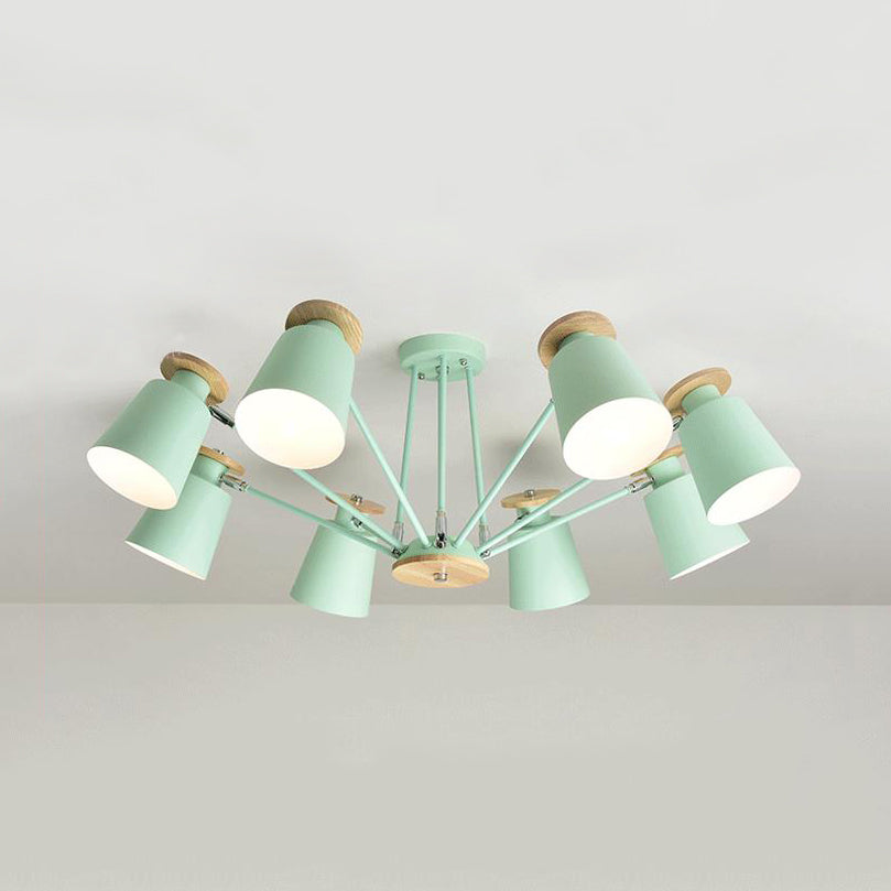 Rotatable Bucket Shade Chandelier Nordic Simple Metal Pendant Light for Living Room Clearhalo 'Ceiling Lights' 'Chandeliers' Lighting' options 55564