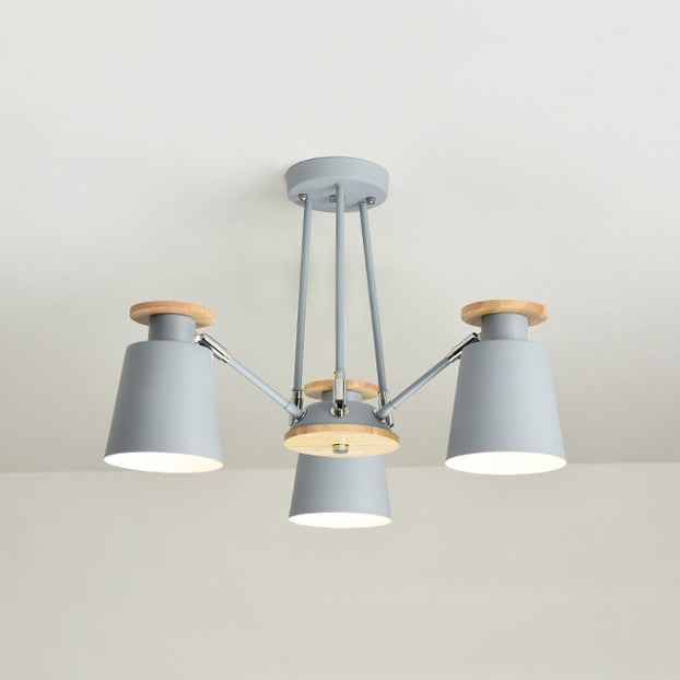 Rotatable Bucket Shade Chandelier Nordic Simple Metal Pendant Light for Living Room Clearhalo 'Ceiling Lights' 'Chandeliers' Lighting' options 55566