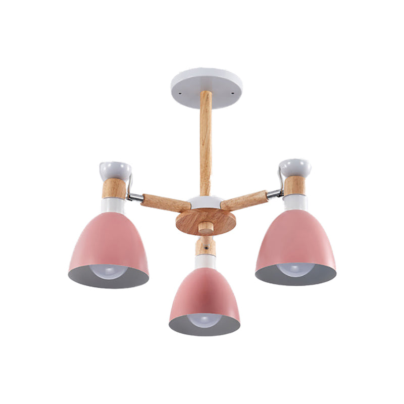 Rotatable Metal Bowl Chandelier Shop Kindergarten Macaron Stylish Hanging Light Clearhalo 'Ceiling Lights' 'Chandeliers' Lighting' options 55594