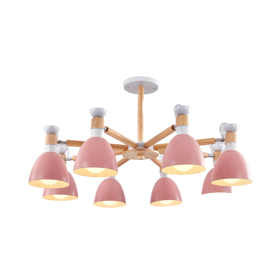 Rotatable Metal Bowl Chandelier Shop Kindergarten Macaron Stylish Hanging Light Clearhalo 'Ceiling Lights' 'Chandeliers' Lighting' options 55599