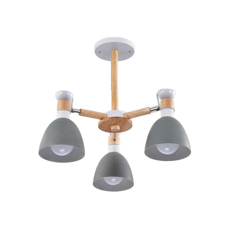 Rotatable Metal Bowl Chandelier Shop Kindergarten Macaron Stylish Hanging Light Clearhalo 'Ceiling Lights' 'Chandeliers' Lighting' options 55602