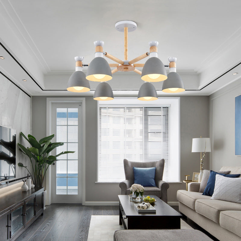 Rotatable Metal Bowl Chandelier Shop Kindergarten Macaron Stylish Hanging Light Clearhalo 'Ceiling Lights' 'Chandeliers' Lighting' options 55603