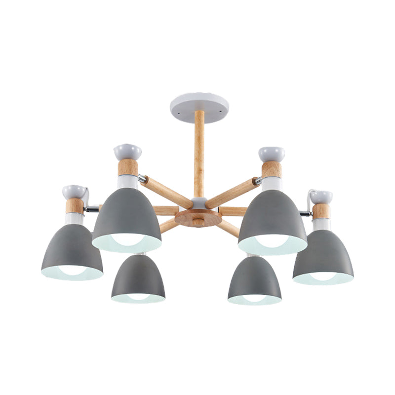 Rotatable Metal Bowl Chandelier Shop Kindergarten Macaron Stylish Hanging Light Clearhalo 'Ceiling Lights' 'Chandeliers' Lighting' options 55604