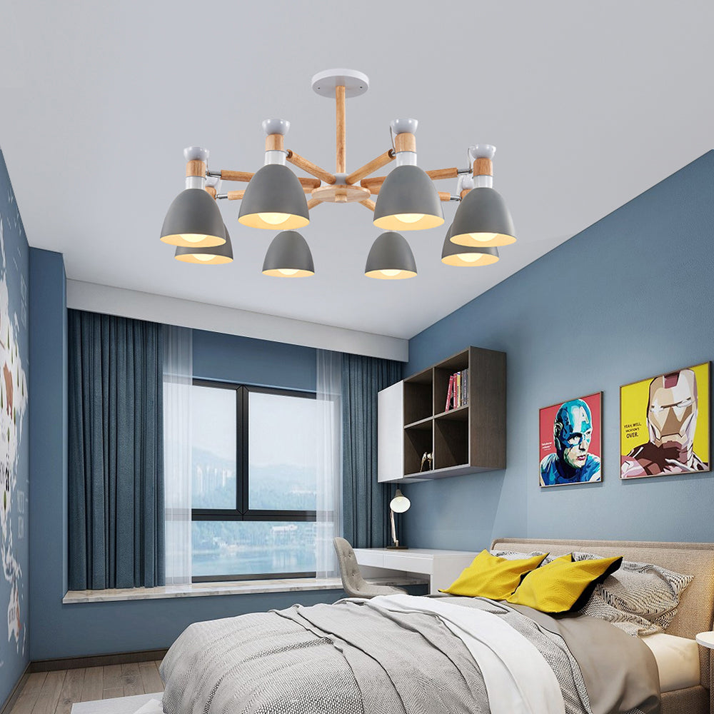 Rotatable Metal Bowl Chandelier Shop Kindergarten Macaron Stylish Hanging Light Clearhalo 'Ceiling Lights' 'Chandeliers' Lighting' options 55605