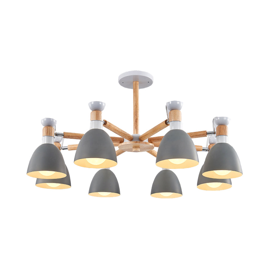 Rotatable Metal Bowl Chandelier Shop Kindergarten Macaron Stylish Hanging Light Clearhalo 'Ceiling Lights' 'Chandeliers' Lighting' options 55606