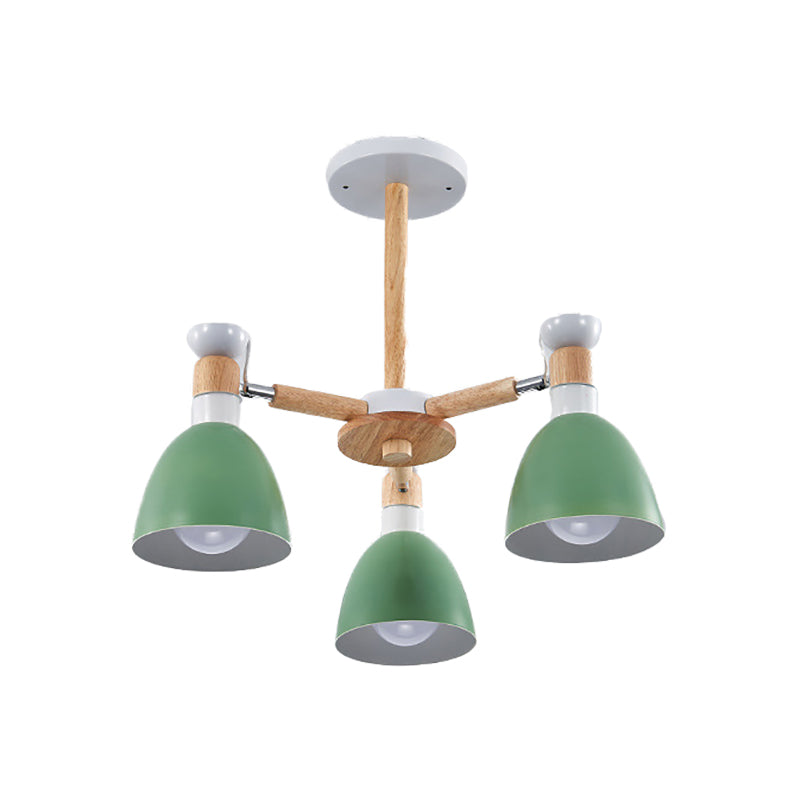 Rotatable Metal Bowl Chandelier Shop Kindergarten Macaron Stylish Hanging Light Clearhalo 'Ceiling Lights' 'Chandeliers' Lighting' options 55608