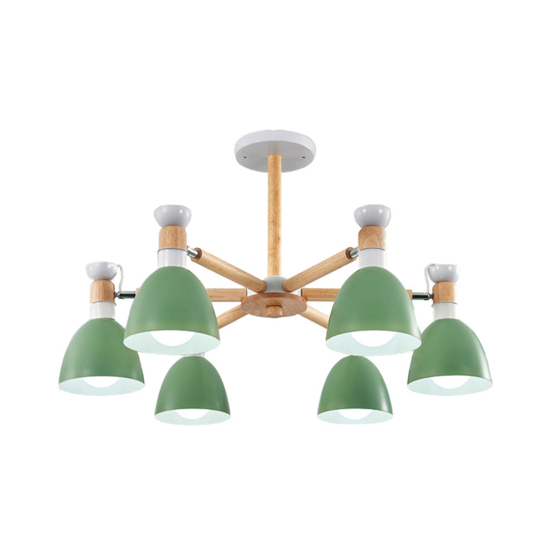 Rotatable Metal Bowl Chandelier Shop Kindergarten Macaron Stylish Hanging Light Clearhalo 'Ceiling Lights' 'Chandeliers' Lighting' options 55610